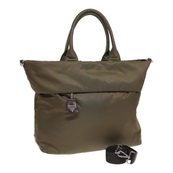 PRADA Tote Bag Nylon Khaki Auth bs16354 - Picture 1 of 16